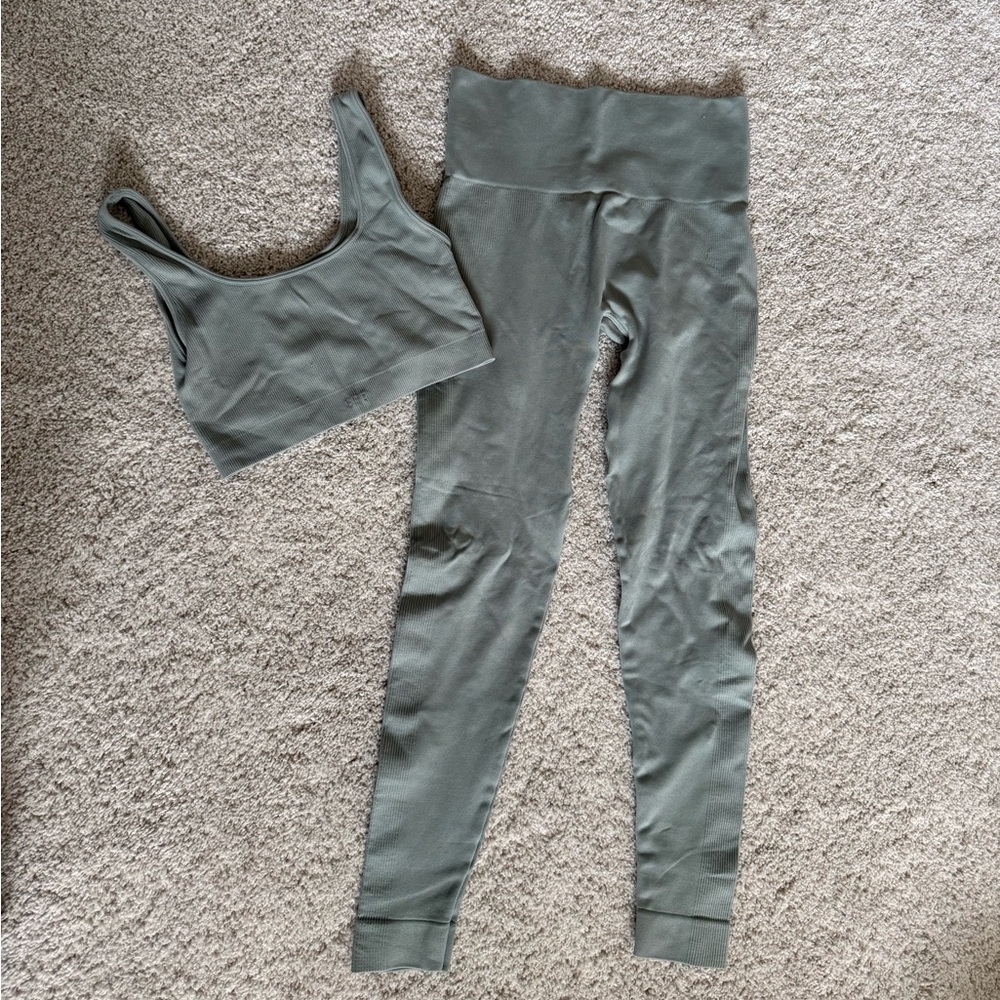 Set active sports bra and leggings set - sculpt flex high ride leggings